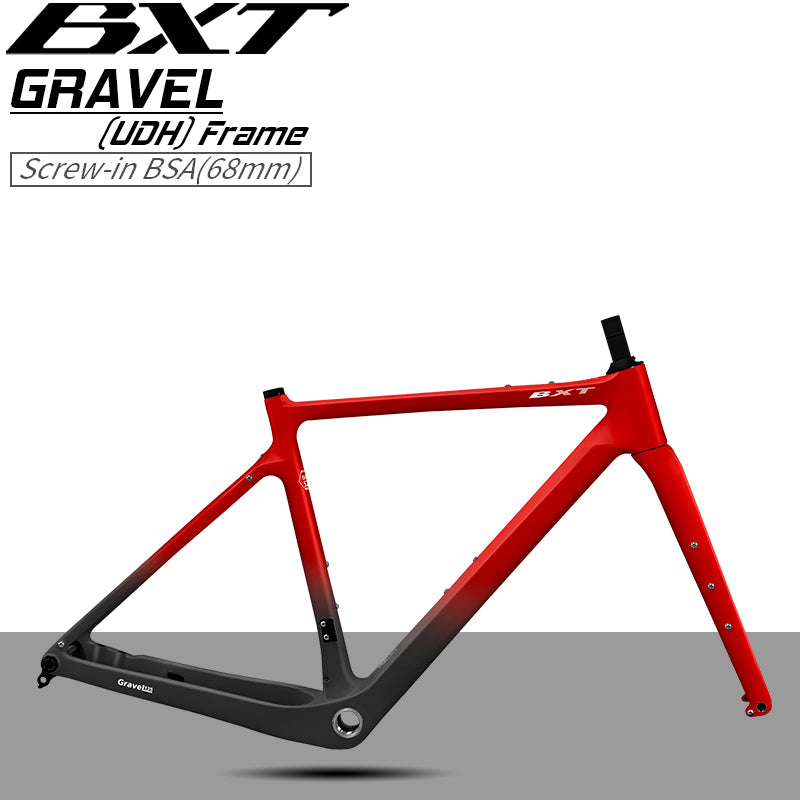 BXT New Carbon Fiber Gravel Bike Frame Disc Brake Bicycle Frame Thru Axle