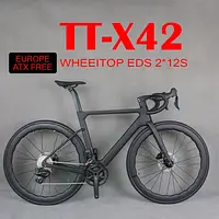 24 Speed Carbon Fiber T1000 Disc Road Bike TT-X42 With Electro Hydraulic Groupset Carbon Wheels optional 44/47/50/53/56cm