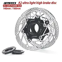 IIIPRO 6-Bolt Centerlock Ultra-Light Disc Brake Rotor with Heat Dissipation for MTB Road Bike 140mm/160mm High-Performance Brake