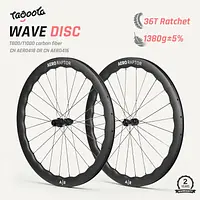 AERORAPTOR 50 WAVE 700c Carbon Wheelset Tubeless 36T Ratchet Hub Bicycle Wave Rim AERO418 Spoke Center-Lock Disc Brake Wheels