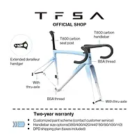 TFSA Carbonfaser-Rennradrahmen, Scheibenbremse, 27,2-mm-Sattelstütze mit integriertem Lenker auf Lager - AliExpress