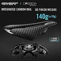 RYET 3D Printed Bicycle Saddle Ultralight Carbon Saddle 135/143mm 105g Bike Saddle for MTB Gravel Road Bike Seat Cycling Parts