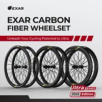 EXAR Carbon Fiber Wheelset Ultra Series Integral Front Rear Wheels Inertia Stability Ceramic Bearing Flat Engagement Ratchet