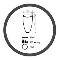 CS-D65CU-33 disc brake 65mm depth carbon road rim 33mm wide clincher&Tubeless ready