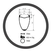 CS-D50CU-33 Disc brake carbon road / gravel rim
