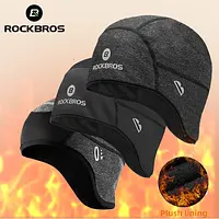 ROCKBROS Radfahren Caps Winddicht Thermo Fleece MTB Fahrrad Kappe Ski Reiten Motorrad Hut Winter Bandana Ciclismo Stirnband - AliExpress 18