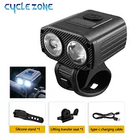 5 Modes Bicycle Front Lamp Type-C Rechangeable Bike Headlamp High Beam Low Beam Bike Handlebar Headlight Bicycle Accessories