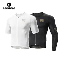 ROCKBROS Summer Cycling Jersey Short Sleeve Shirt Lightweight Reflective High Elastic Breathable Jersey Men MTB Cycling Clothing