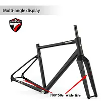 TWITTER G2MAX Aluminum 700*50C with Carbon Fork Hidden Cable Wiring 45cm/48cm/51cm/54cm/57cm Disc Brake Gravel Bicycle Frame