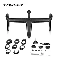 TOSEEK Carbon Handlebar Road Carbon handlebar Drop bar T800 Carbon Integrated Handlebar Di2 Bicycle Accessories Carbon Drop bar