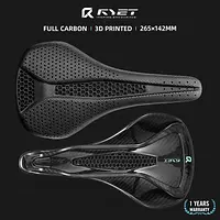 2025 RYET Full Carbon 3D Printed Bike Saddle 265mm*142 Bicycle Seat MTB Gravel Road Wide Seating 7*9mm Cycling Cushion Parts