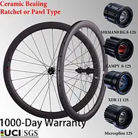 CSC UCI 1280g 54T Ratchet Disc brake Ceramic Road bike Carbon Wheel 35-58mm Clincher Tubeless Carbon Wheelset Gravel bicycle