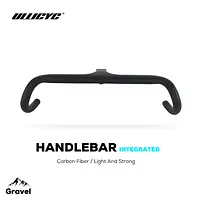 ULLICYC-Full Carbon Fiber Handlebar for Internal Wiring, Integrated Handlebar for 28.6mm Fork Tube with Spacers, Gravel Handle