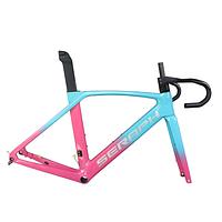 TanTan Full Hidden Cable Disc Brake Aero Road Bike Frame TT-X34 Carbon Fiber T1000 Blue Pink Gradient Paint Max Tire 700X30C