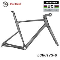 LightCarbon Super Light Disc Brake Road Carbon Bike Frameset With Stem