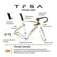 TFSA Aero Design Disc Brake Road Bike Frame JH-10 Aerodynamic High Speed Carbon Fiber Bicylce Frameset With Bicycle Handlebar