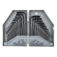 30Pcs Hex Key Allen Wrench Set SAE Metric 0.028-3/8 Inch 0.7-10mm Long Arm Cr-V Steel Hand Tool Kit for Repair and Maintenance