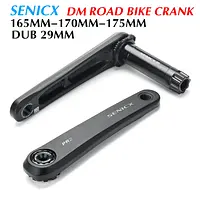 SENICX Road Bike Crankset - 165/170/175mm Arms for 10/11/12 Speed | Compatible with 24mm HollowTech II & DUB Bottom Bracket