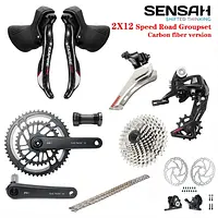SENSAH EMPIRE PRO 2x12 Speed, 24s Road Groupset carbon fiber Shifter Lever Rear Derailleur  12 chain 170/175MM Crankset