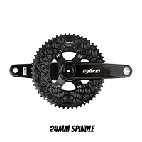 CYBREI Carbon Crankset | 24mm Spindle, Alloy or Carbon Spider, EVO Alloy Chainrings