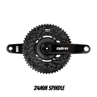 CYBREI Carbon Crankset | 24mm Spindle, Power Meter Spider, EVO Alloy Chainrings