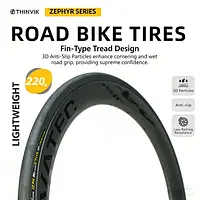 Thinvik Road BikeTires 700X25/28C Lightweight Cycling Tyre 360TPI Training Clincher Foldable for Bicycle Accessories-2pcs