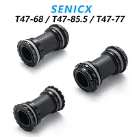 T47 Threaded Bottom Bracket for Road Bikes Ceramic/Steel Bearings Smooth Pedaling 68/77/85.5mm Axle Compatibility 24mm & DUB