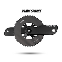 OVERFAST Aero Crankset | 24mm Spindle, Alloy or Carbon Spider, METARBON Carbon Chainrings