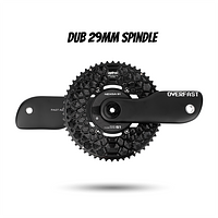 OVERFAST Aero Crankset | 29mm Spindle, Power Meter Spider, EVO Alloy Chainrings