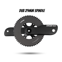 OVERFAST Aero Crankset | 29mm Spindle, Alloy or Carbon Spider, METARBON Carbon Chainrings
