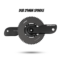 OVERFAST Aero Crankset | 29mm Spindle, Power Meter Spider, METARBON Carbon Chainrings