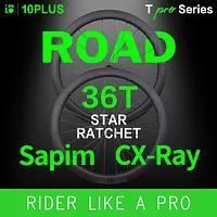 10PLUS Carbon Wheels T Series Pro Sapim Cx Ray Disc Brake 700c 36T Star Ratchet Center Lock Road Racing Wheelset