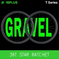 10PLUS GRAVEL Carbon Wheelset T Series Disc Brake 36T Star Ratchet Tubeless 700C Center Lock Pillar 1423 Spokes 38mm 45mm