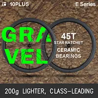 Ceramic Bearing 10PLUS Carbon Wheelset E Series Disc Brake 45T Star Ratchet Tubeless 700C Center Lock Pillar
