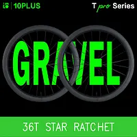 10PLUS GRAVEL Carbon Wheelset T Series Pro Sapim Cx Ray Disc Brake 36T Star Ratchet Tubeless 700C Center Lock 38mm 45mm