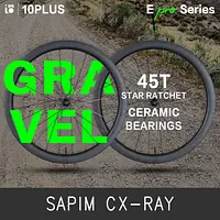 10PLUS Ceramic Bearing Carbon Wheelset E Series Sapim Cx Ray Disc Brake 45T Star Ratchet Tubeless 700C Center Lock Pillar