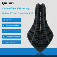 RIRO Carbon Fiber 3D Printed Bike Saddle Hollow TT Triathlon Bicycle Seat Ultralight Carbon Rail Ergonomic Breathable Road Parts