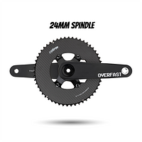 OVERFAST Light Crankset | 24mm Spindle, Alloy or Carbon Spider, METARBON Carbon Chainrings