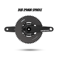 OVERFAST Light Crankset | 29mm Spindle, Power Meter Spider, METARBON Carbon Chainrings