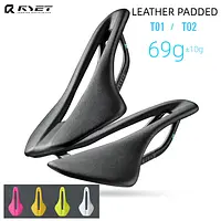 2025 RYET Ultralight Full Carbon Bike Saddle Leather OVAL 7x9MM Bike Seat Cushion Comfort Ergonomic Design for Road MTB Gravel