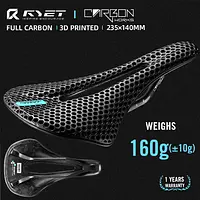 RYET Carbon Fiber 3D Printed Bike Saddle Super Light Road MTB Mountain Racing Seating Bicycle Seat Cushion Cycling Accessories