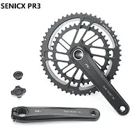SENICX Road Bike PR3 Crankset 165 170 175mm 46-30T 50-34T 52-36T 53-39T Chainring for Road Folding Bike 10 /11/12 Speed BB24MM