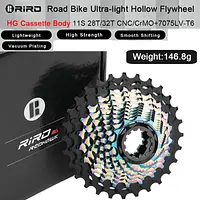 RIRO 146gRoad BikeUltra-light Freewheel 11S/12S-28/32/34T Bicycle Vacuum Plating HG Cassette Hollow Flywheel 11 12 SpeedSprocket - AliExpress 18