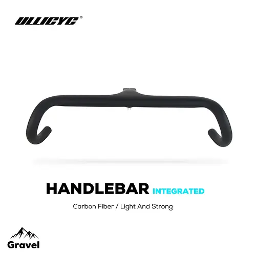 ULLICYC-Full Carbon Fiber Handlebar for Internal Wiring, Integrated Handlebar for 28.6mm Fork Tube with Spacers, Gravel Handle