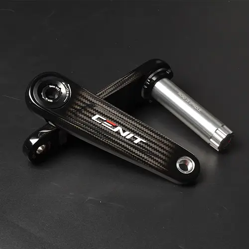 Cenit Carbon Fiber Crank 160-175mm Road Bike Bicycle Crankset 24 Titanium Dub Aluminum Ultra Light Bicycle Cranksets 340G
