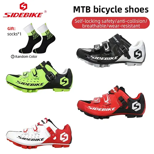 SIDEBIKE Men's Cycling Sneaker Self-lock Mtb Shoes Breathable Mountain Bike Shoes for Climbing Outdoor Sports Bicycle Equipment