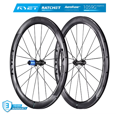 RYET Full Carbon Road Wheelset Bicycle Super Light 1059g Disc Brake Carbon Spoke 54T Ceramic Ratchet Hub Cycling Bike Rims Parts