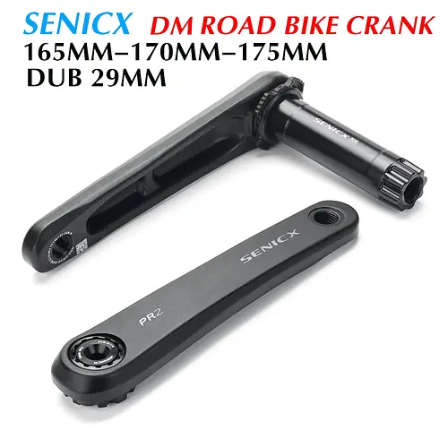SENICX Road Bike Crankset - 165/170/175mm Arms for 10/11/12 Speed Compatible with 24mm HollowTech II & DUB Bottom Bracket