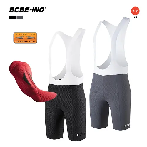 BCBE-ING New Men Cycling Bib Shorts High Quality Elastic Interface 200kg/m³ Density Pad Lightweight Quick Dry Cycling Bib Shorts