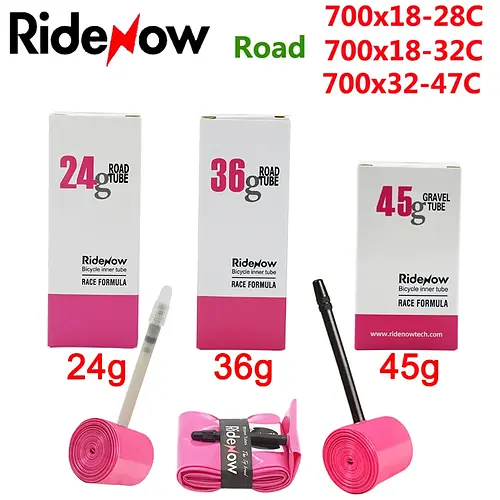 RideNow TPU Road Bicycle Inner MTB Tube 700x25C Tire gravel bike accessories 29x1.5 1.9 Tires Patch kit 24 36 45g Ride now Tubes